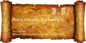 Marsinszky Bodomér névjegykártya